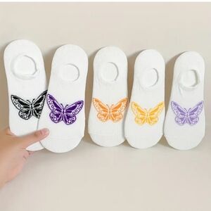 White butterfly Socks no show low cut butterfly Socks